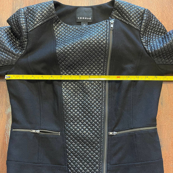 Trouve Women's Wool & Faux Leather Jacket Motorcycle Style Sz XS - Picture 8 of 9